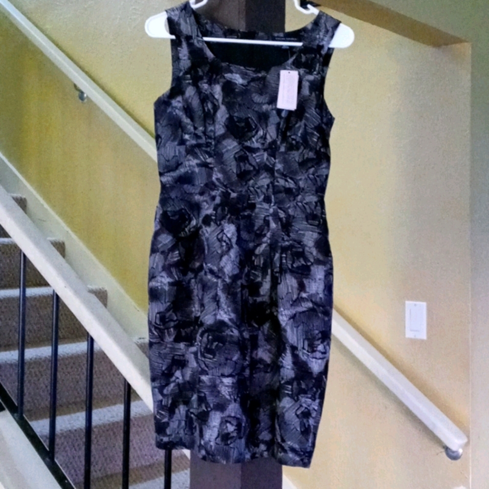 Banana Republic Black & Grey Pattern Dress
